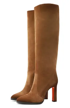 Замшевые сапоги Santoni