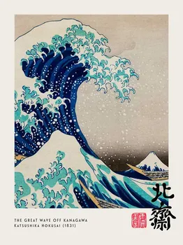 Винтажный постер «Великая волна» Katsushika Hokusai печать на холсте