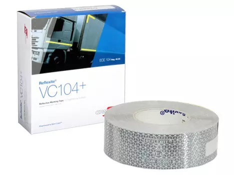 Светоотражающая лента_Oralite (Reflexite) VC104+ Rigid Grade для жесткого борта, белая 0.05x50 м