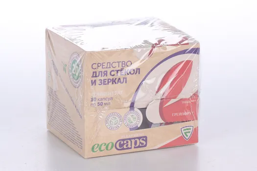Средство Flexfresh EcoCaps д/мытья стекол/зеркал/пластика концентрат грейпфрут 50 мл, 10 шт