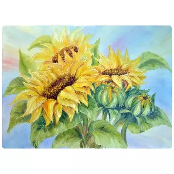Доска разделочная Top Art Studio подсолнухи 40х30 см стекло
