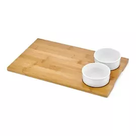 Доска сервировочная Walmer Bamboo с 2-мя мисками 36х22 см