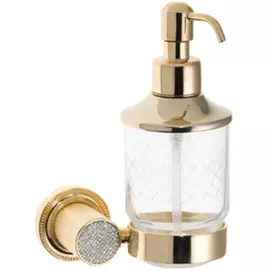 Дозатор для мыла Boheme Royal Cristal золотой 12х8х17,5 см (10932-G-B)