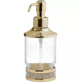 Дозатор для мыла Boheme Royal Cristal золотой 7,5х7,5х18 см