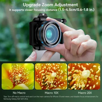 Объектив Apexel Zoom Macro 10-20X для смартфона APL-ZM100