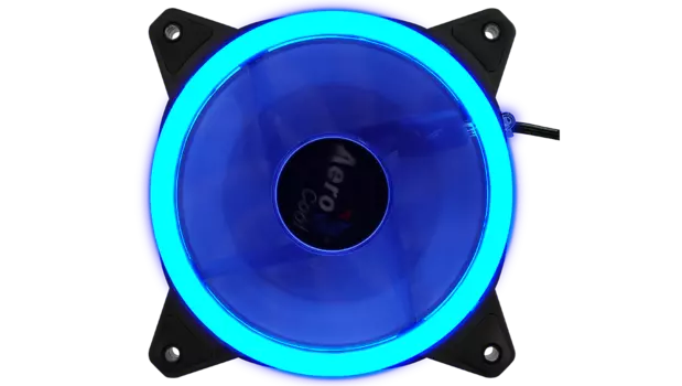 Вентилятор AeroCool Rev Blue, 120 мм, 1200rpm, 15.1 дБ, 3-pin+4-pin, 1шт, синяя подсветка (REV BLUE 120)