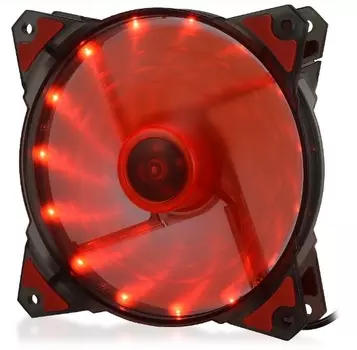 Вентилятор Crown CMCF-12025S-1220, 120 мм, 1650rpm, 28 дБ, 3-pin+4-pin Molex, 1шт, красная подсветка (CM000002223)