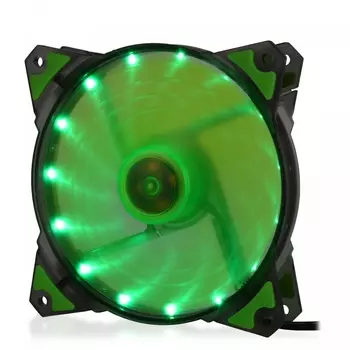 Вентилятор Crown CMCF-12025S-1222, 120 мм, 1650rpm, 28 дБ, 3-pin+4-pin Molex, 1шт, зеленая подсветка (CM000002225)