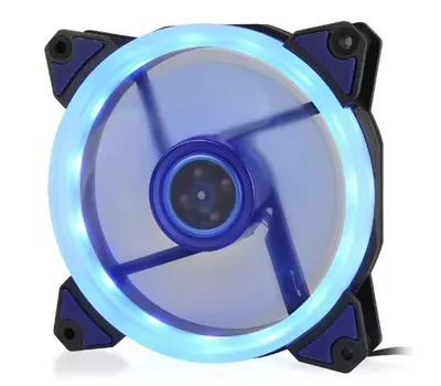 Вентилятор Crown CMCF-12025S-1231, 120 мм, 1650rpm, 23 дБ, 3-pin+4-pin Molex, 1шт, синяя подсветка (CM000002228)
