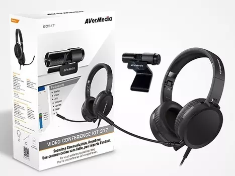Вебкамера AVERMEDIA BO317 2MP, 1920x1080, встроенный микрофон, USB 2.0, черный (61BO317000AP)