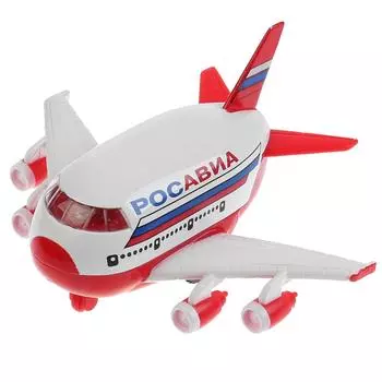 Самолет Росавиа металлический, свет и звук, инерционный, 10 см