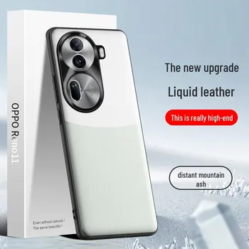 Чехол из жидкой кожи для Oppo Reno 11 с защитой от падений и загрязнений. Цельная конструкция для удобства транспортировки. oppoReno11 чёрный/белый