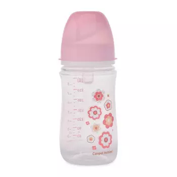 Canpol Бутылочка PP EasyStart с широким горлышком антиколиковая, 120 мл, 0+ Newborn baby, цвет: розовый (Canpol, Бутылочки)