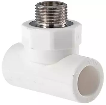 Тройник Valtec, 20х1/2″ полипропиленовый комбинированный (наружная резьба)