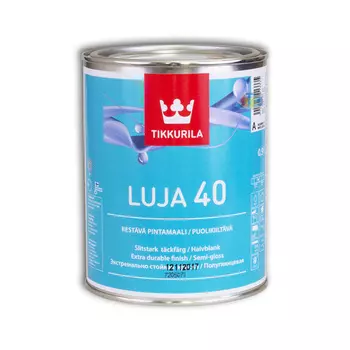 Tikkurila Луя 40 C 0,9 л, Краска интерьерная акрилатная для влажных помещений (белая полуглянцевая под колеровку)
