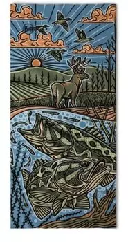 Бандана Buff Coolnet UV+ Casey Underwood Bass Scape Multi, US:one size, 131890.555.10.00