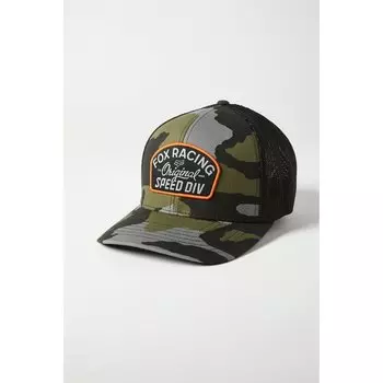 Бейсболка велосипедная Fox Og Camo Flexfit Hat, green camo, 2021