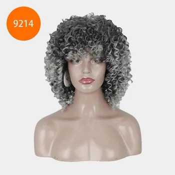 MERISIHAIR Афро-кудрявый вьющийся парик для женщин, 5 цветов в наличии, натуральные афро-высокотемпературные волосы, синтетические парики средней длины
