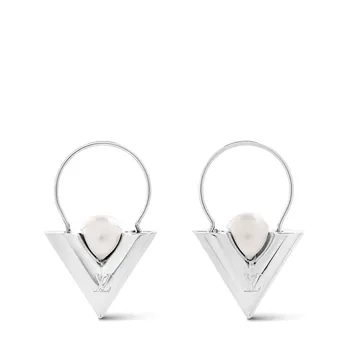 Серьги V For Vuitton из жемчуга и металла Louis Vuitton, серебряный
