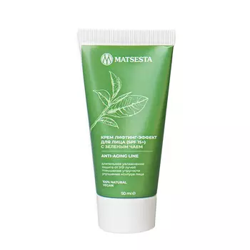 MATSESTA Крем лифтинг-эффект для лица с зеленым чаем, SPF 15+ / Matsesta 50 мл