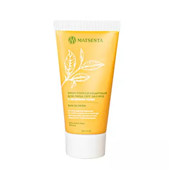 MATSESTA Крем солнцезащитный для лица с зеленым чаем, PPD SPF 50+ / Matsesta 50 мл