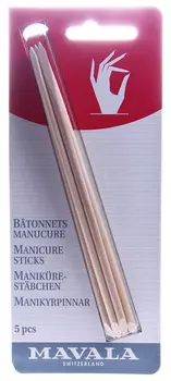 MAVALA Палочки деревянные для маникюра, на блистере / Manicure Sticks 5 шт