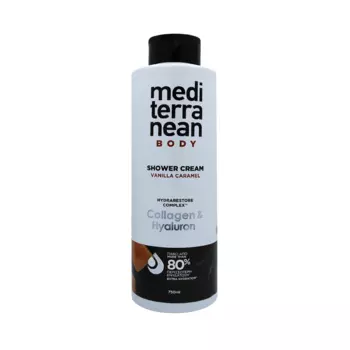 MEDITERRANEAN Крем для душа Ваниль Карамель с коллагеном и гиалуроновой кислотой / M-B Shower Cream Vanilla Caramel 750 мл