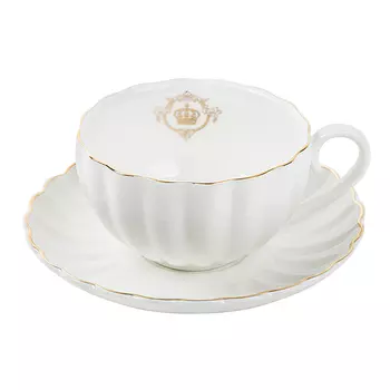 Чашка для чая с блюдцем Easy Life White Royal 200мл