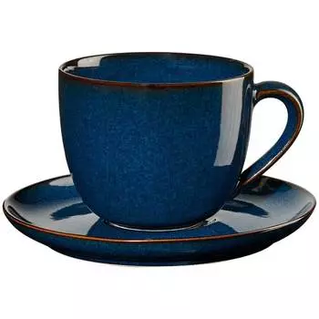 Чашка для капучино с блюдцем Asa Selection Saisons Midnight Blue