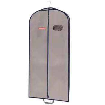 Чехол для одежды объемный Hausmann с овальным окном ПВХ и ручками 60x140x10, цвет серый