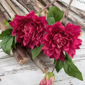 Цветы искусственные FloDecor Георгин 61см темно-розовый
