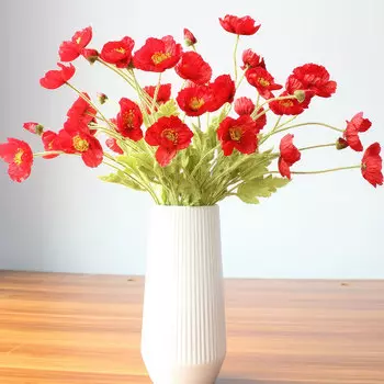 Цветы искусственные FloDecor Мак 56см, красный