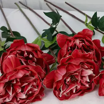 Цветы искусственные FloDecor Пион 76см, красный