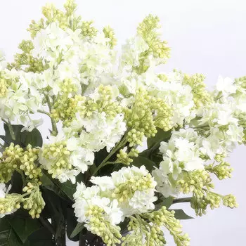 Цветы искусственные FloDecor Сирень 70см, цвет белый