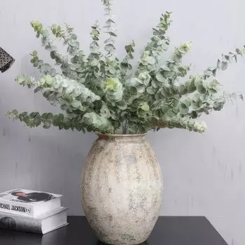 Цветы искусственные FloDecor Ветка эвкалипта 74см, цвет зеленый