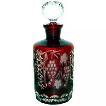 Декантер для виски с пробкой Ajka Crystal Grape Dark Ruby
