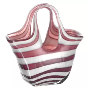 Декоративная ваза-сумка Leonardo Bella Glass bag rose stripes 23см