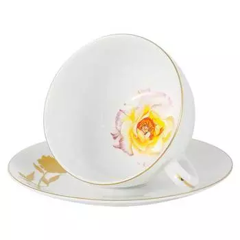 Чашка с блюдцем Anna Lafarg Emily Flowers. Камелия