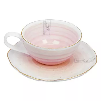 Чашка с блюдцем Easy Life Artesanal Pink, 250мл