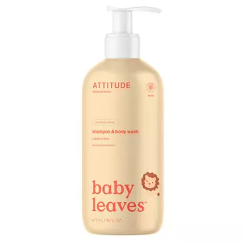 Детский шампунь гель для волос и тела 2 в 1 Attitude Baby Грушевый нектар 473мл