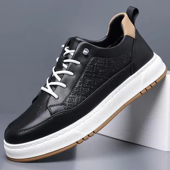 New Summer Men s Shoes Breathable Versatile Sport Casual Leather Shoes Black Men s Lazy Shoes One Step Easy Wear Slip-On Shoes 38
