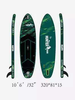 Sup-доска Hunterboard ACTIVE 10,6', 320х81х15 см, Green, Зеленый