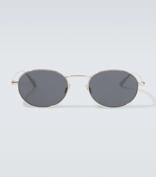 Овальные солнцезащитные очки SL 799 Saint Laurent, Gold-Gold-Black