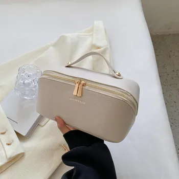 Женская косметичка, модная косметичка из искусственной кожи, косметичка для девочек, повседневная женская сумка для хранения, смайлик, коробка для хранения макияжа 25cm12cm13cm