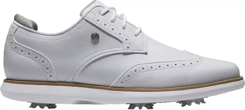 Женские кроссовки для гольфа FootJoy Wing Tip Traditions с шипами, белый