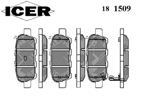 Тормозные колодки дисковые задняя ось ICER 181509