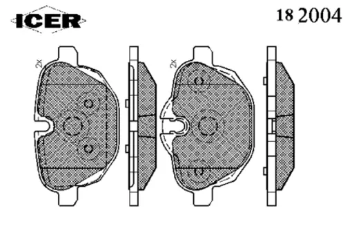 Тормозные колодки дисковые задняя ось ICER 182004