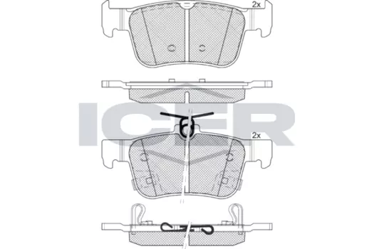 Тормозные колодки дисковые задняя ось ICER 182315-200