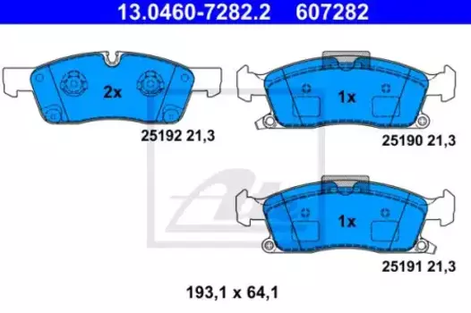 Тормозные колодки дисковые передняя ось ATE 13.0460-7282.2