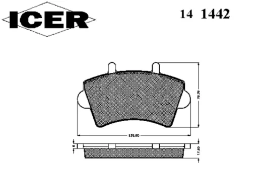 Тормозные колодки дисковые передняя ось ICER 141442